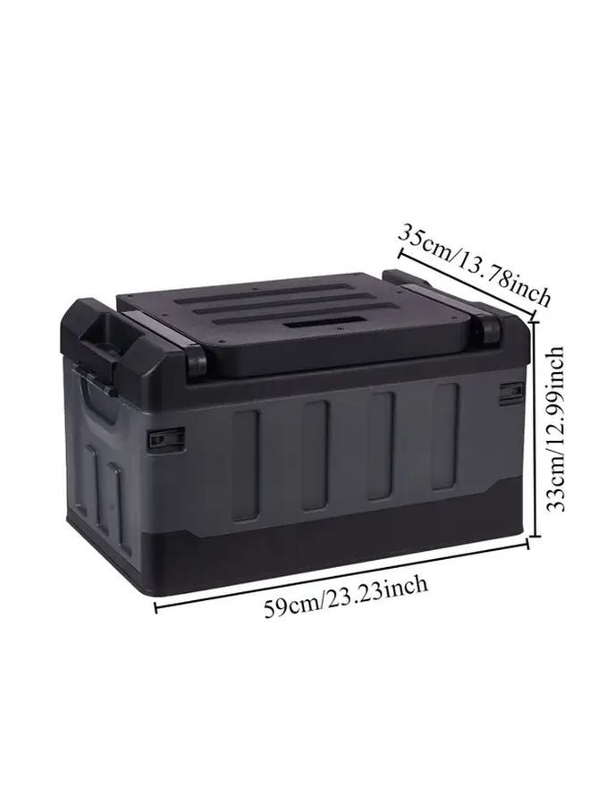 Stool Blue and White Car Seat Storage Box Folding Trunk Organizer for Camping - Image 4